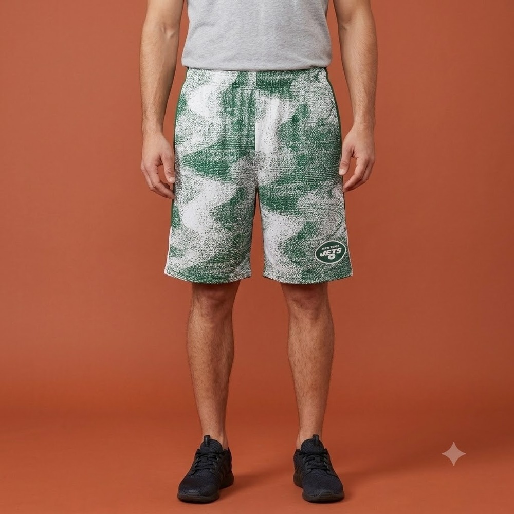 New York Jets NFL Team Apparel Men's XXL Green‎ White Athletic Shorts